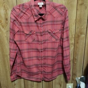 Mossimo Plaid Snap front Western Shirt XL